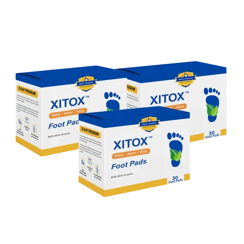 3 Month Supply – 3 Boxes of Xitox Detox Foot Pads for natural toxin removal and better sleep